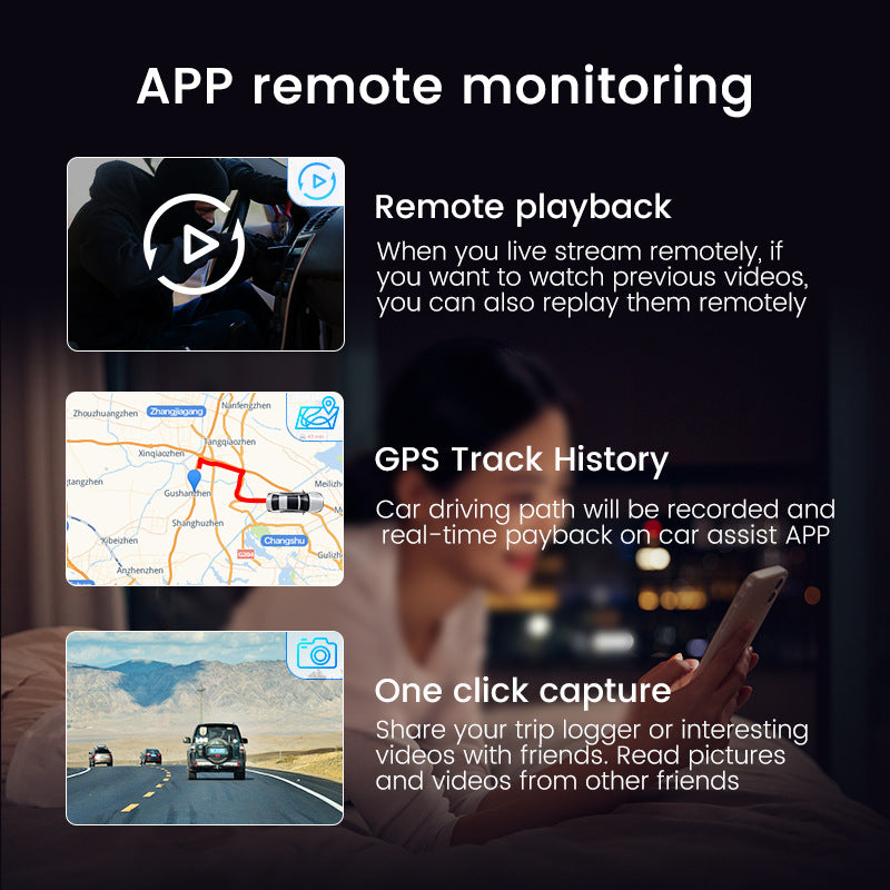 מצלמת רכב 2K עם WiFi ו-GPS